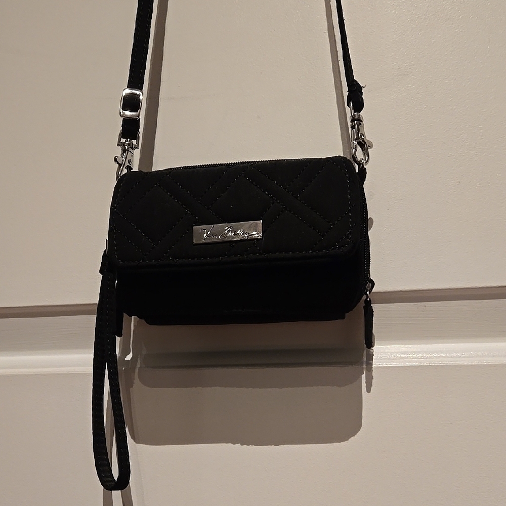 VERA BRADLEY Black Quilted Crossbody/Wristlet/wallet Mini Bag